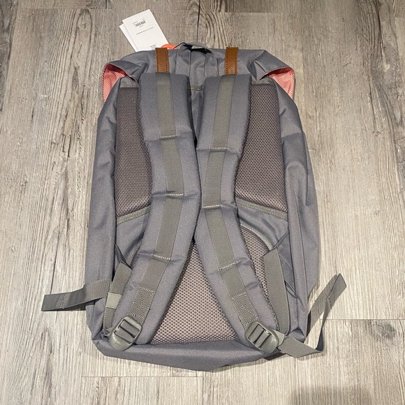 Herschel Supply Co Little America Backpack Grey Brown Leather 25L NEW With Tags - Picture 3 of 4